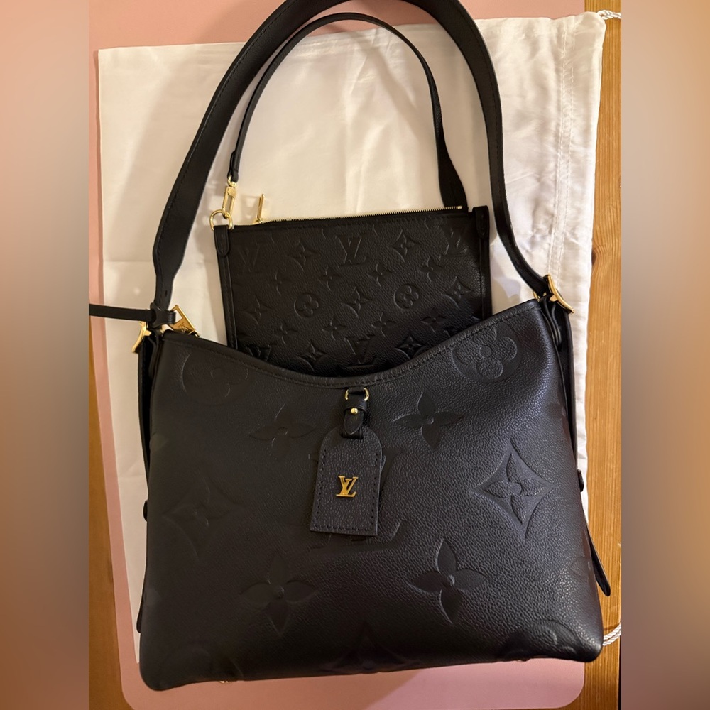 LV Louis Vuitton CarryAll PM Black Monogram Empreinte Leather Shoulder Bag - Picture 2 of 16